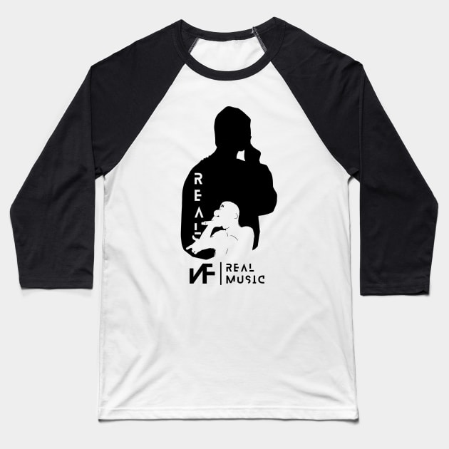 NF Real Music Fan Art Baseball T-Shirt by Lottz_Design 